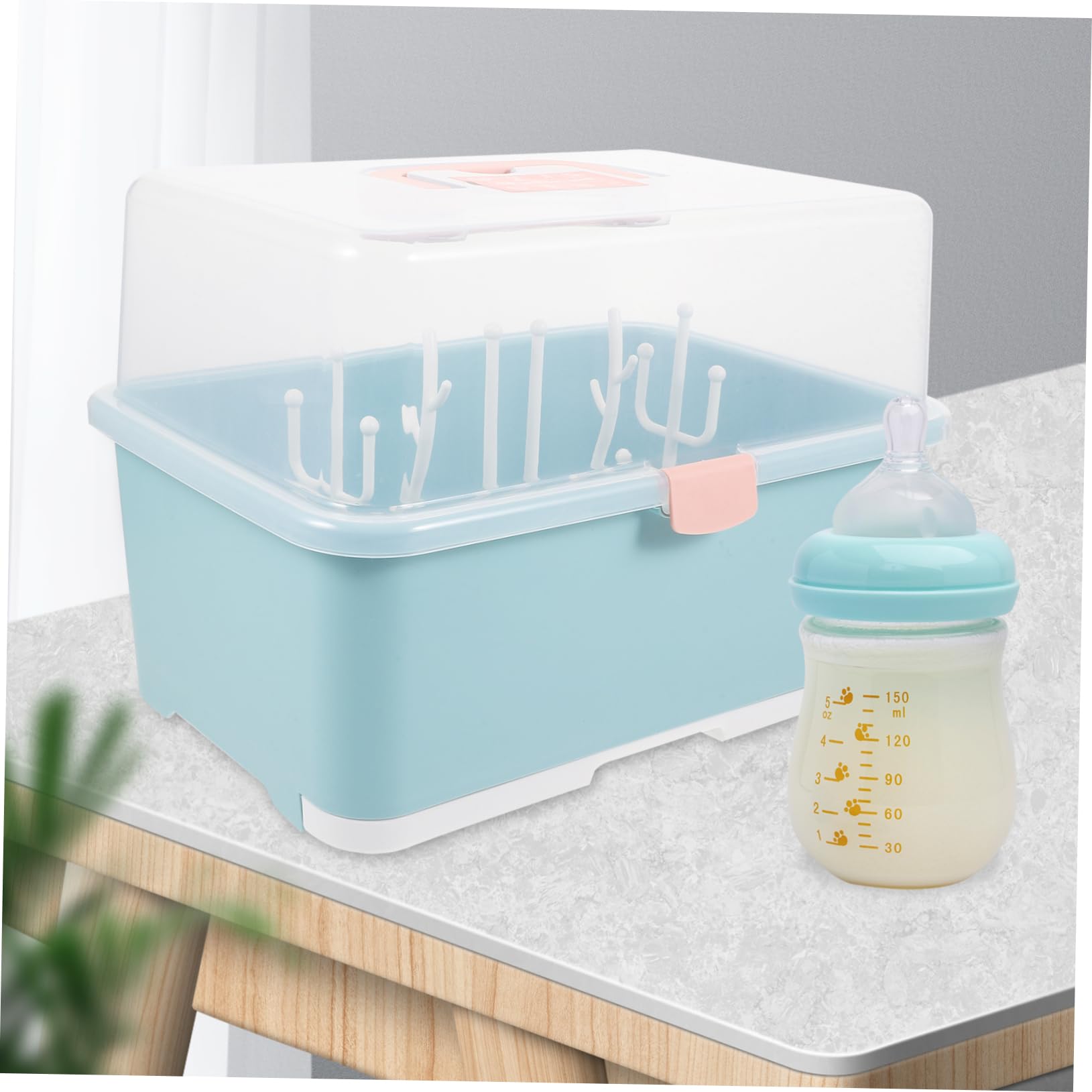 HEMOTON Boîte de Séchage pour Biberons et Étui de Rangement pour Tétines Accessoires Allaitement Organisation de Biberons