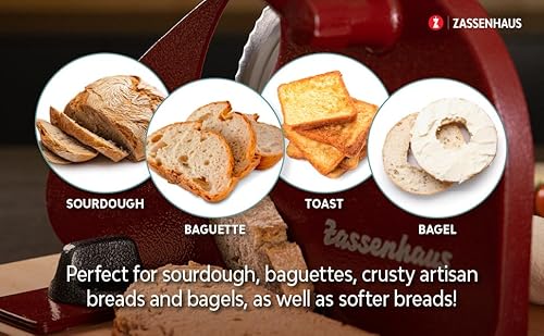 Foto von Zassenhaus Brotschneidemaschine aus 18/8 Edelstahl, einer Länge von 30cm, hochwertiger Klingenstahl, attraktives Retro Design, 072082