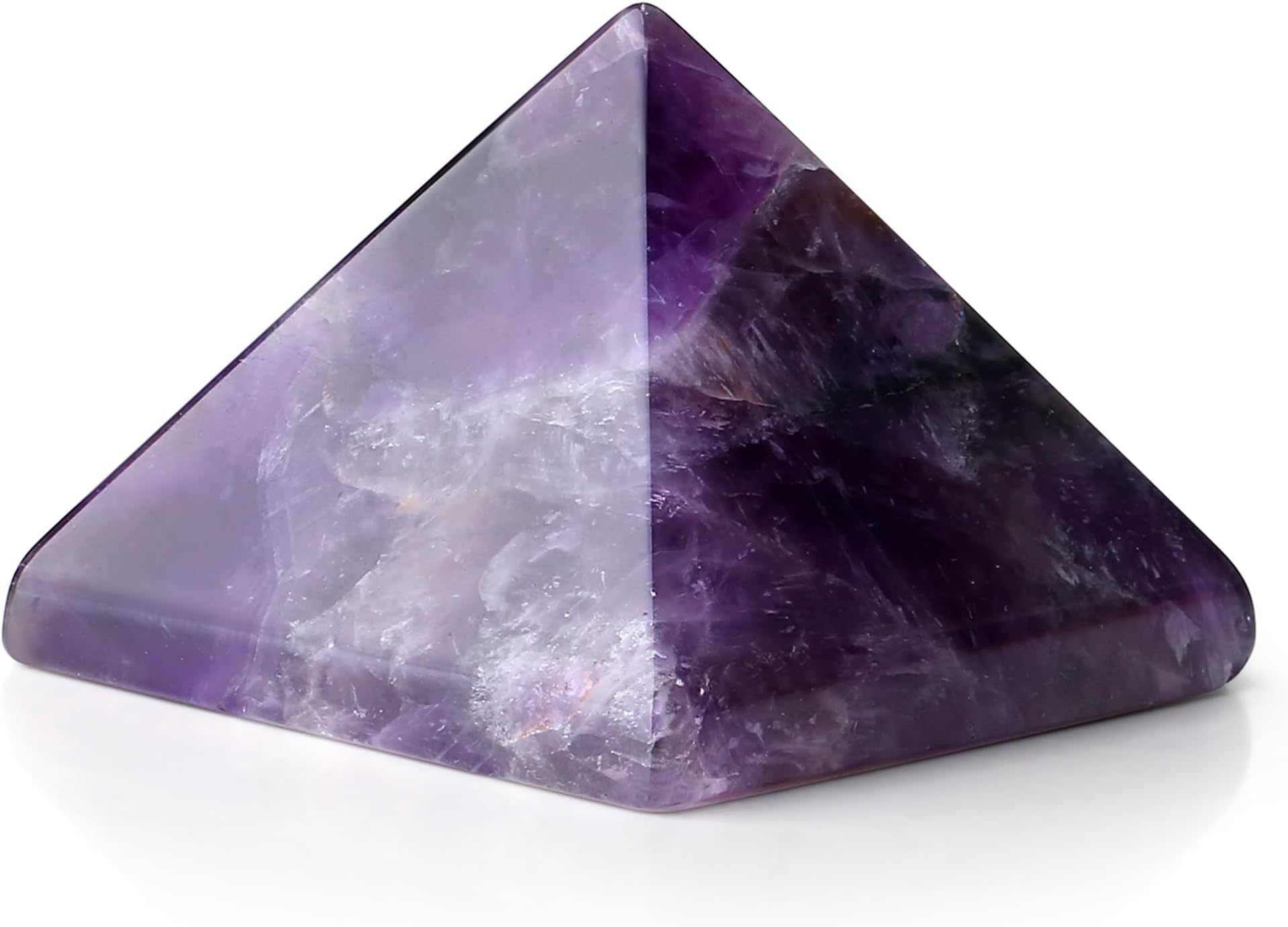 ZHIYUXI Amethyst Crystal Pyramid 1.5" Crystals and Healing Stones Purple Gemstones Protection Crystals Amethyst Stone Pyramid Decor for Meditation Reiki