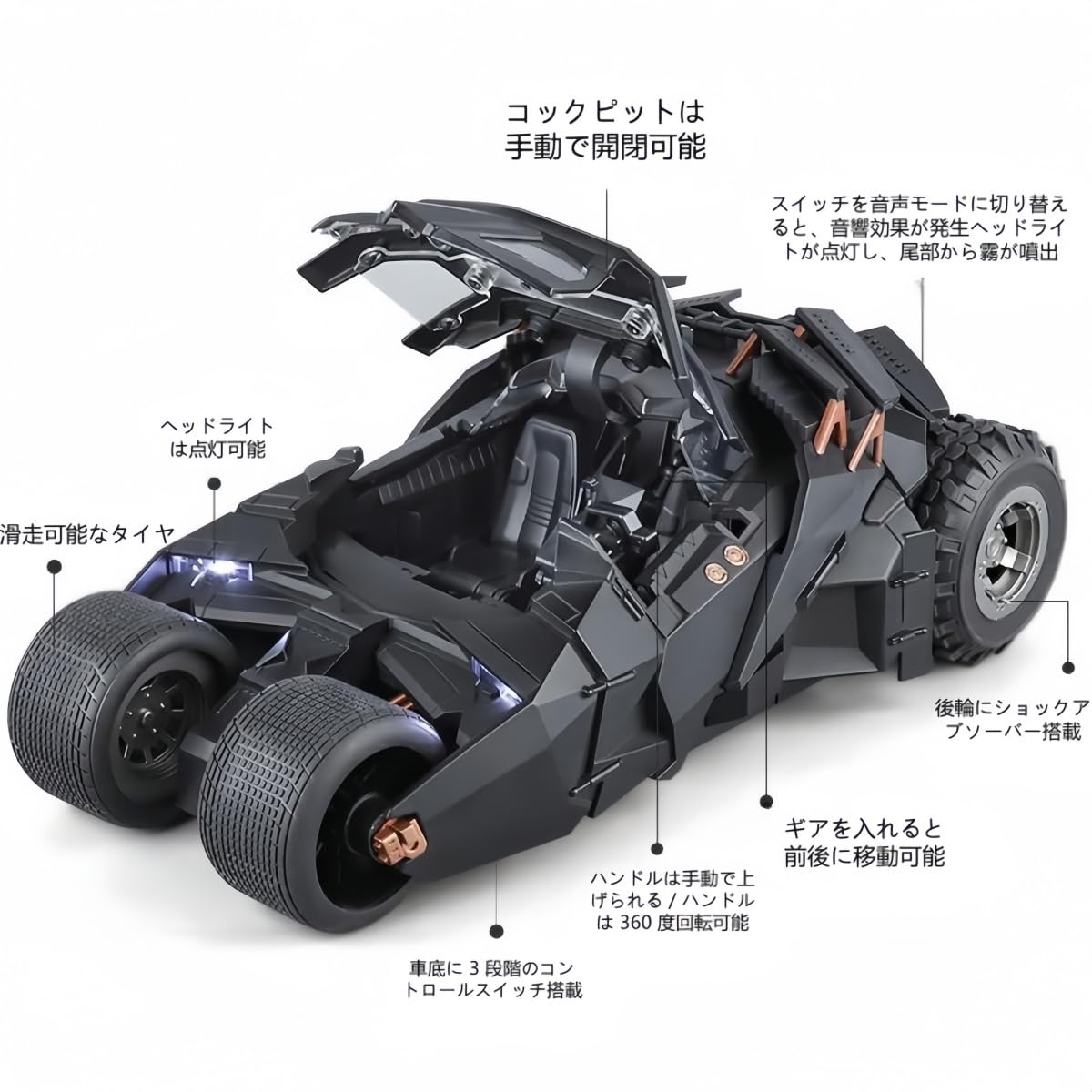 Amazon.co.jp: hanshanyan 1:18合金バットモービル ダークナイト
