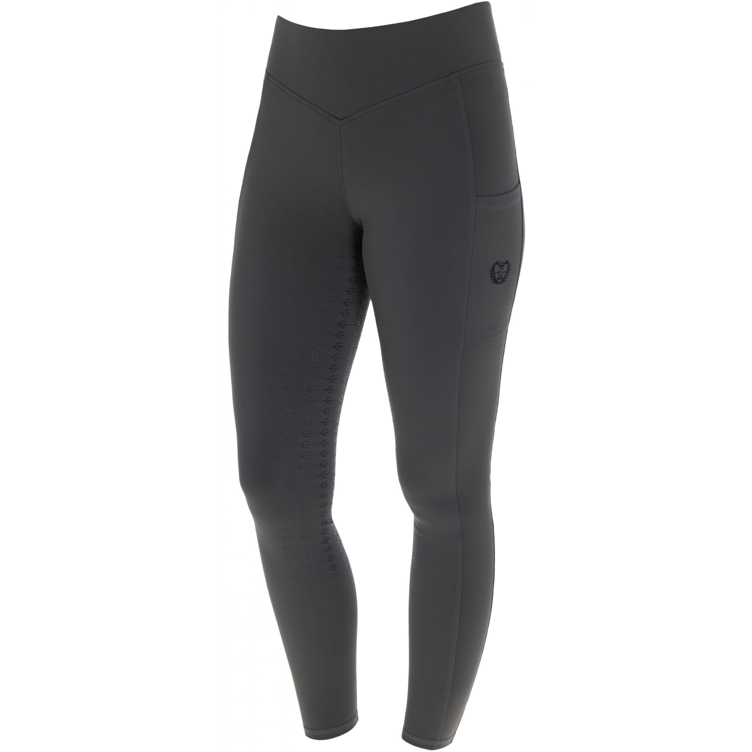 Covalliero - Damen Reitleggings Anniversary – Reithose mit 2 Handytaschen – atmungsaktive Reiterhose – formbeständig, weich & leicht – Reitbekleidung in Graphite & 6 Größen