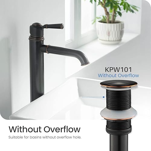 Miniatura 2 de Tapón de drenaje desplegable para fregadero de baño, drenaje desplegable sin desbordamiento (bronce aceitado)