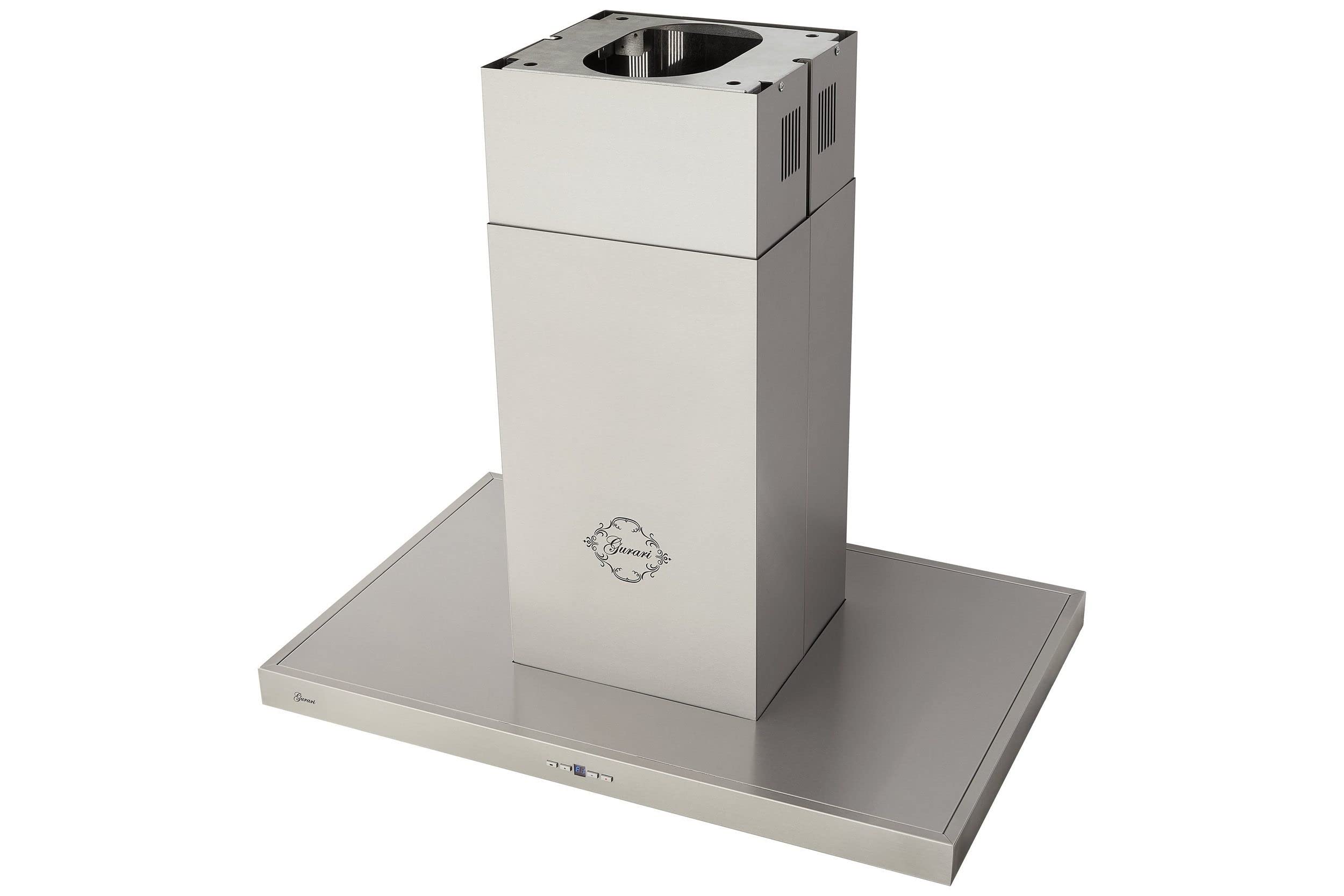 GURARI Cappa aspirante a isola 90 cm GCH I 431 90 IS PRIME in acciaio inox, cappa aspirante/ricircolo indipendente, forte potenza di aspirazione 1000 m³/h