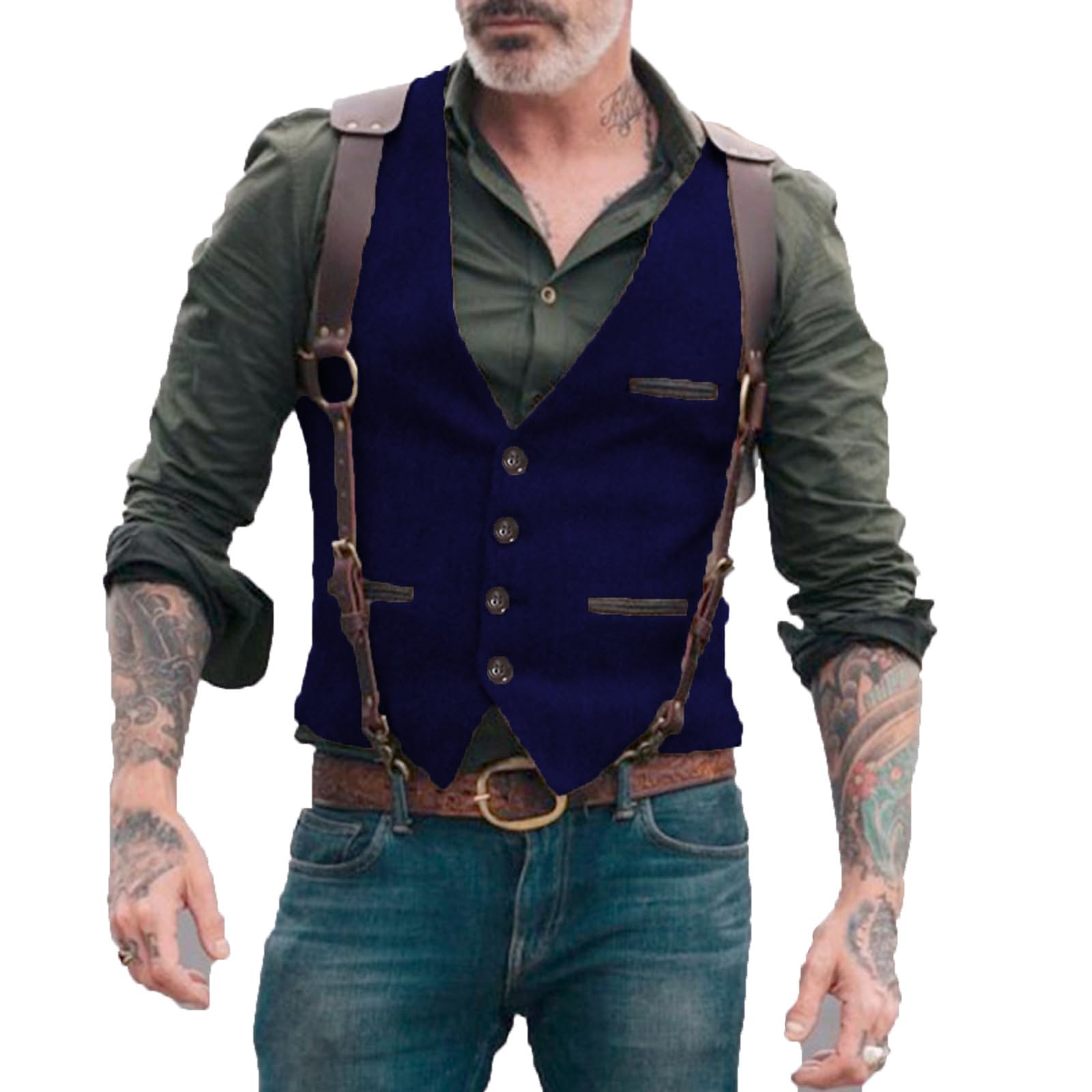 Blazer Gilet Uomo Slim Fit Tinta Unita Casual Gilet Senza Maniche Abbottonatura Basic Gilet Uomo Retro Business Banquet Basic Gilet Uomo