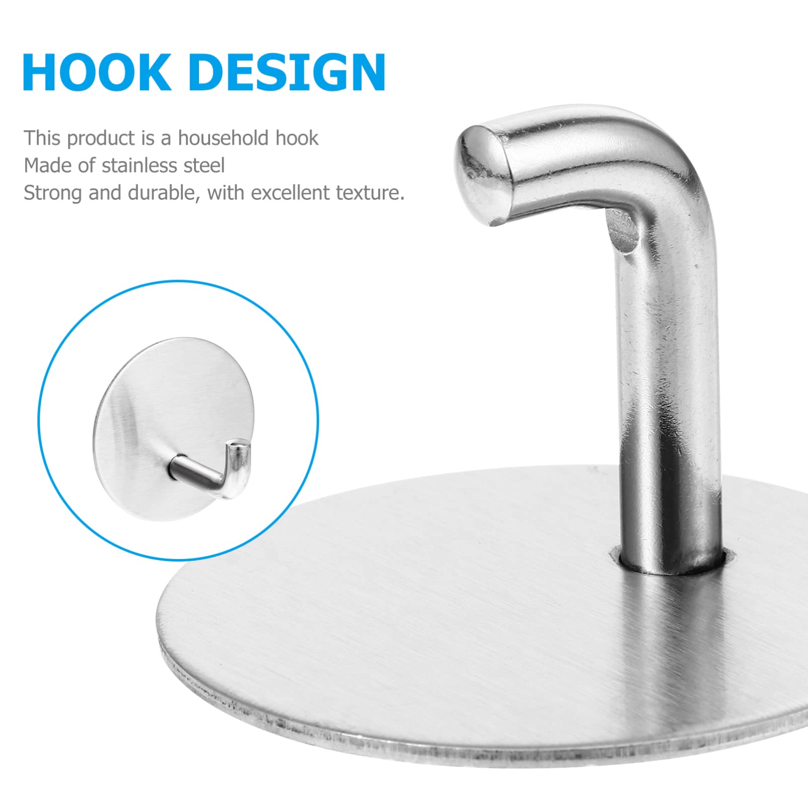VASDEV 2 Juegos de Ganchos de Pared autoadhesivos de Acero Inoxidable para Entrada, Ganchos para Ropa, Perchas para el hogar, Cocina, baño, Dormitorio, Chaquetas, Sombreros, Batas, Toalla
