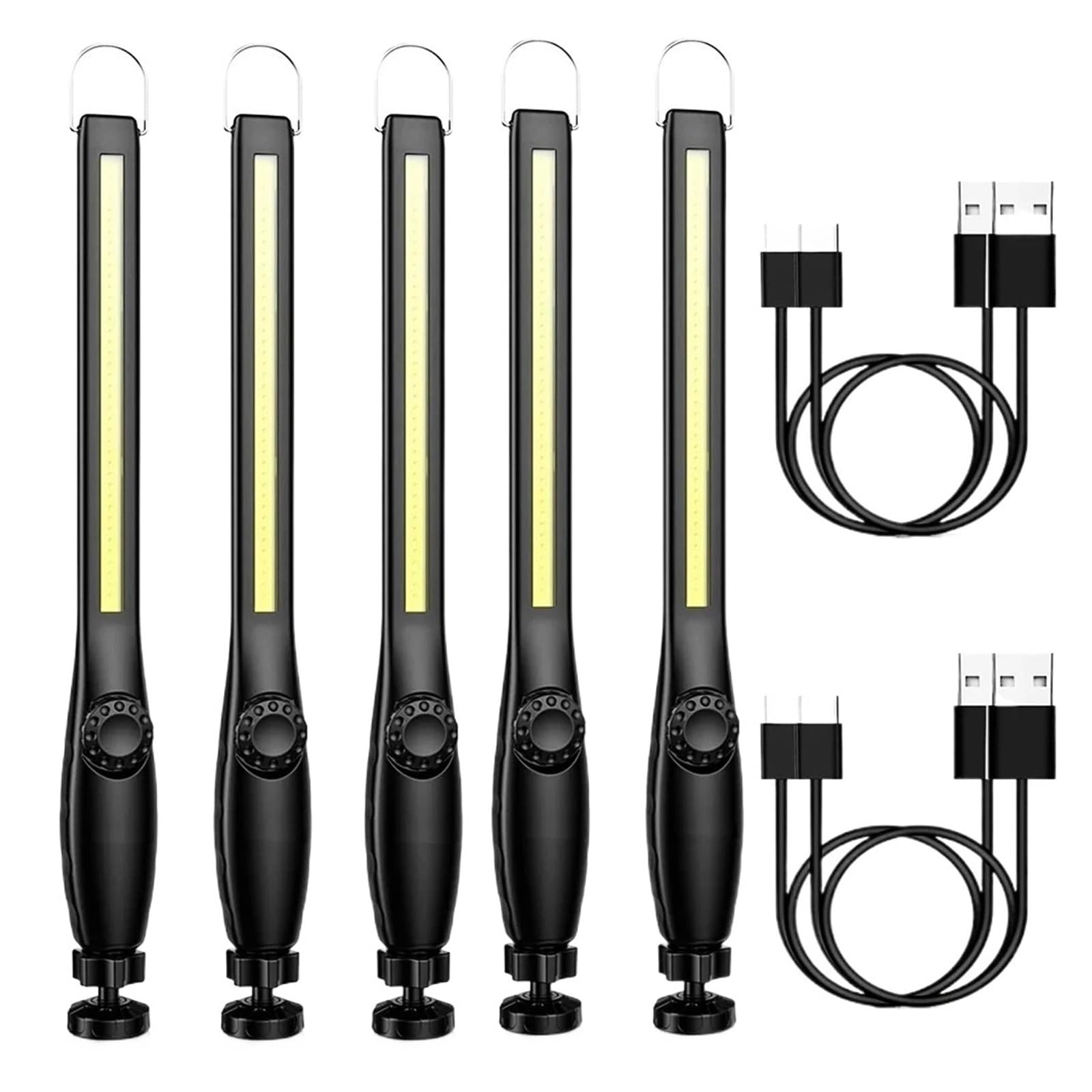 Linterna LED De 1 A 5COB +, Luz Trabajo Magnética, Recargable por USB, Inspección, Lámpara Reparación Coche Y Camping IluminacióN Brillante