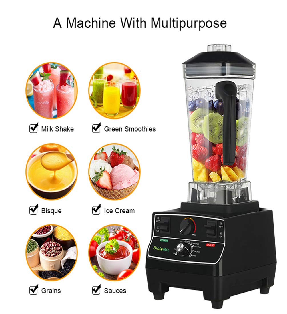 Licuadora Batidora, Licuadora para Batidos Licuadora para Verduras Y Frutas Batidora De Vaso Comercial Profesional Batidora De Mano15000Rpm 2200W