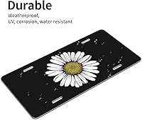 Vista 6 de Placa de matrícula retro Daisy, placa de matrícula delantera decorativa para el auto, placas de matrícula novedosas de aluminio, etiqueta de a-5