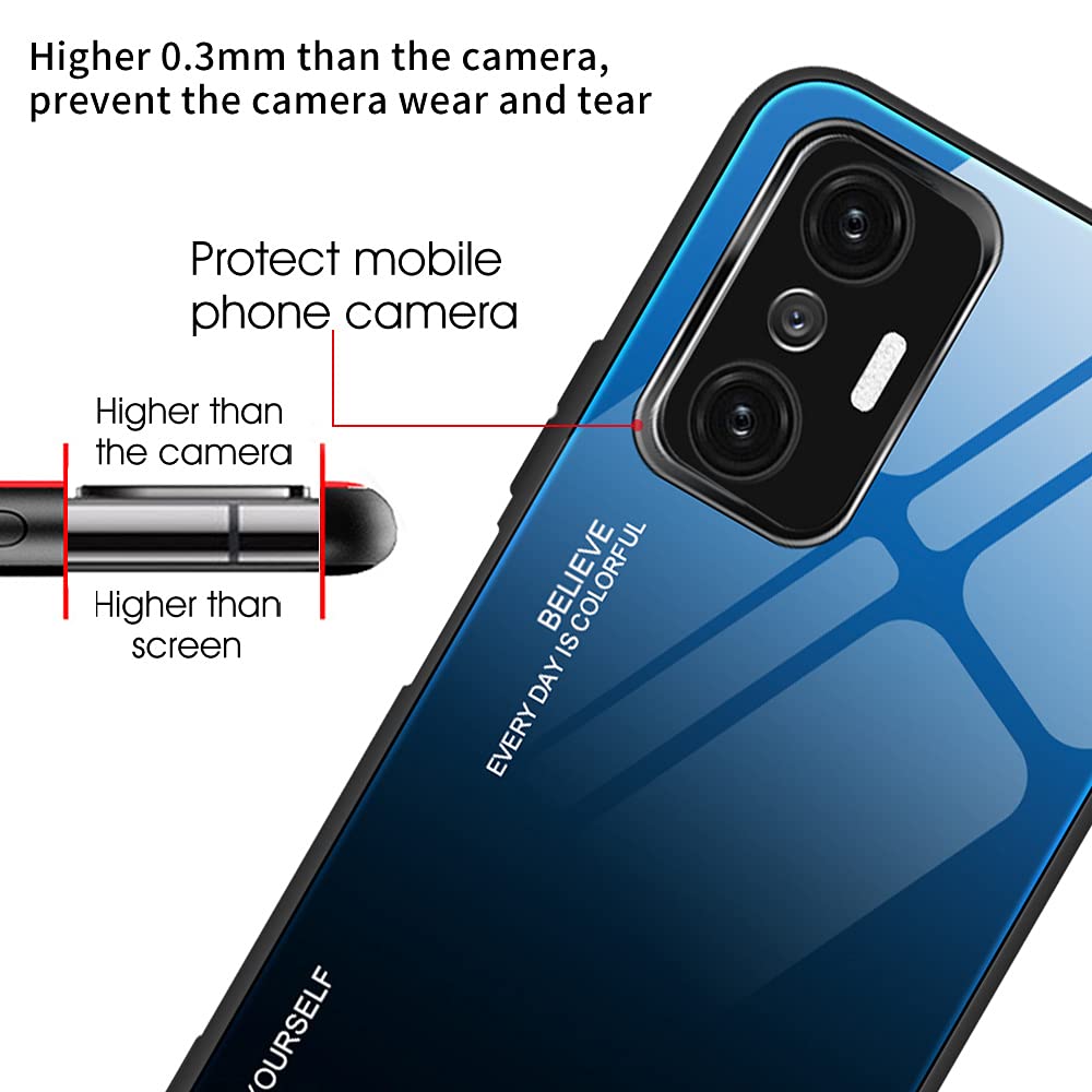 LINER Cover Per Xiaomi 11T Pro/11T - Custodia Sottile In Silicone TPU Con Retro In Vetro Sfumato Viola - Antigraffio E Antiurto