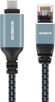 USB C to Ethernet Cable,30 Feet Type C to Gigabit Ethernet Cable,USB C to RJ45 Cable Compatible Thunderbolt 3/4,Directly Connected to Smartphone, Laptop, PC, Switch, Router, Modem
