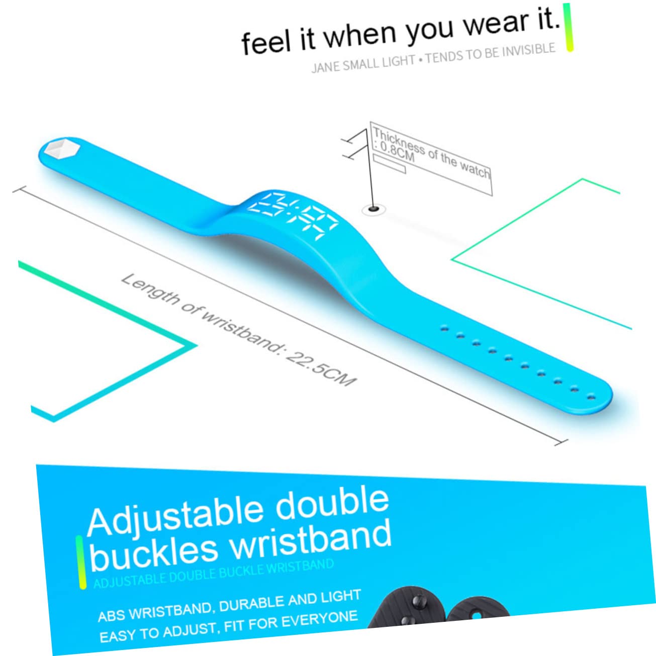NUOBESTY Bracciale Intelligente in Silicone Cinturino LED Orologio Sportivo per Fitness che Monitora Passi Distanza e Calorie Adatto per Allenamenti e Uso Quotidiano