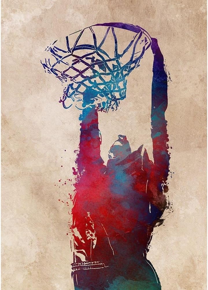 ArtDirect Basketball Sport Art 6 Unframed Art Print Giclee Poster by Jaszke, Justyna - Ready for Framing with Customization Sizes 7x10, 10x14, 14x20, 24x34, 34x48, and 43x60 Inches