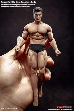 Scarab TBLeague 1/12 Male Body 6 inch Action Figure Full Set-Silicone Body+Head+Underwear Super Flexible Male Dolls for Arts/Drawings/Photography TM02A