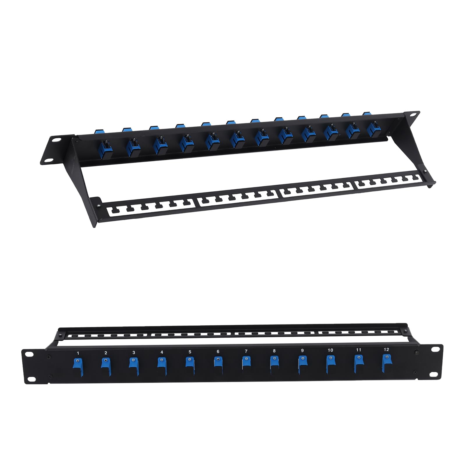 Panneau de brassage 1U 12 ports SC UPC avec adaptateurs, 1 paquet