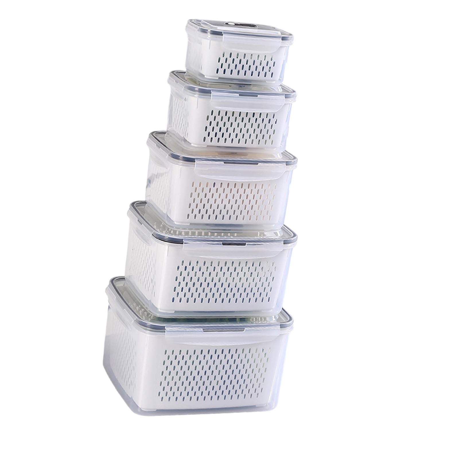 Tsophreniq Multipurpose Food Storage Container with Removable Colander Accessory for Easy Draining and Long Time Use Preservation Leakproof Food Storage