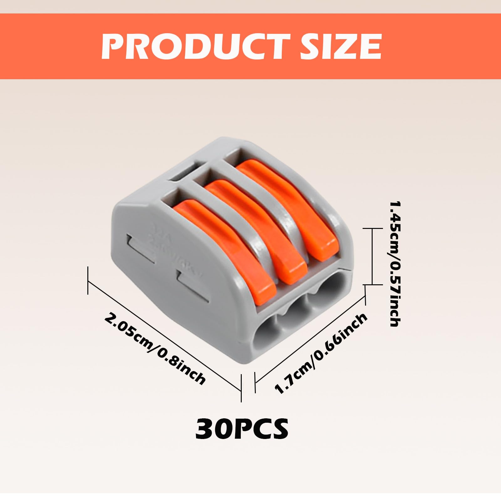 30pcs Wire Connectors, Electrical Connector Blocks, 3 Way Compact Cable Terminals Clips Terminal Block Quick Spring - Image 2