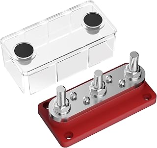 Qaonsciug Bloque de distribución de corriente de autobús, 48 V, 300 A, bloque de distribución de electricidad, autobús termianl para automóvil