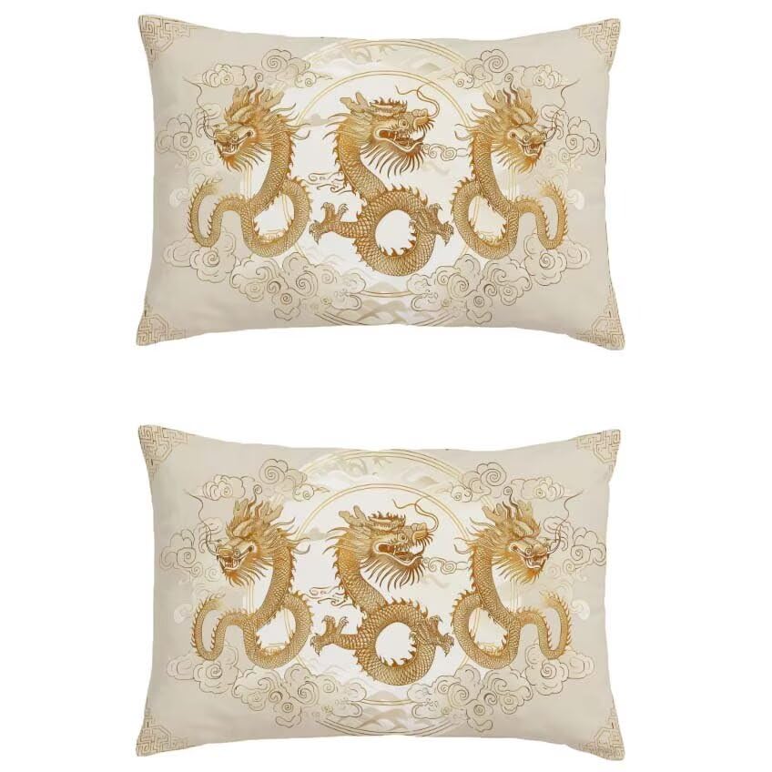 Pillow case gift lot de 2 housses de coussin 80x100cm dorées en lin pour le canapé