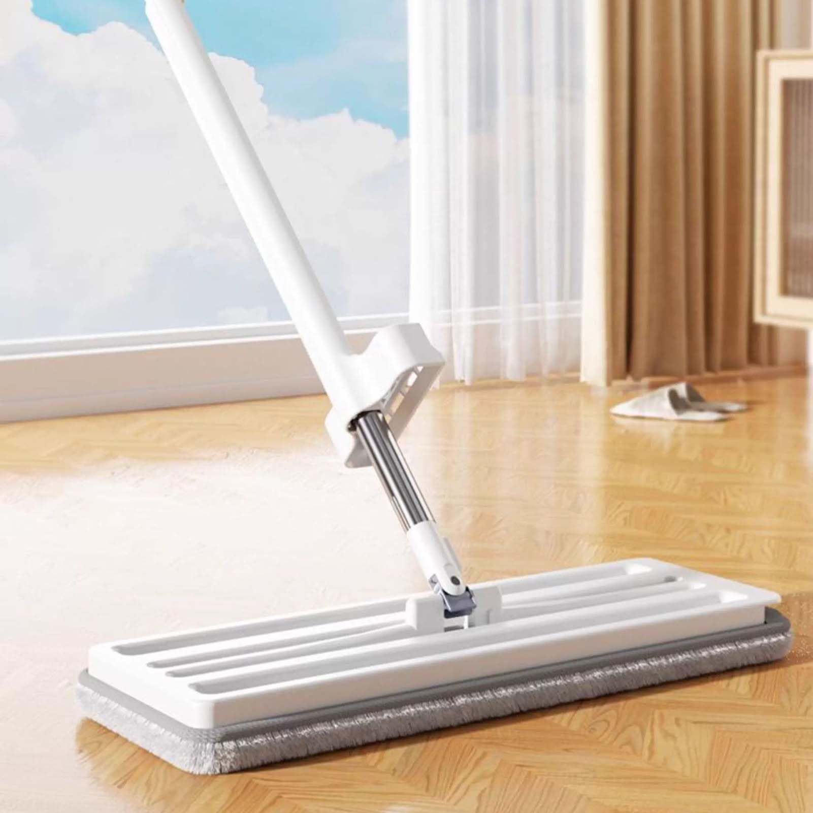 Mopa Fregona con Paño Microfibra Lavable, Fregona para Suelos De Casa, Limpiador De Suelos Reutilizable Y Absorbente, Mopa con Mango Ajustable para Limpieza Diaria Interior