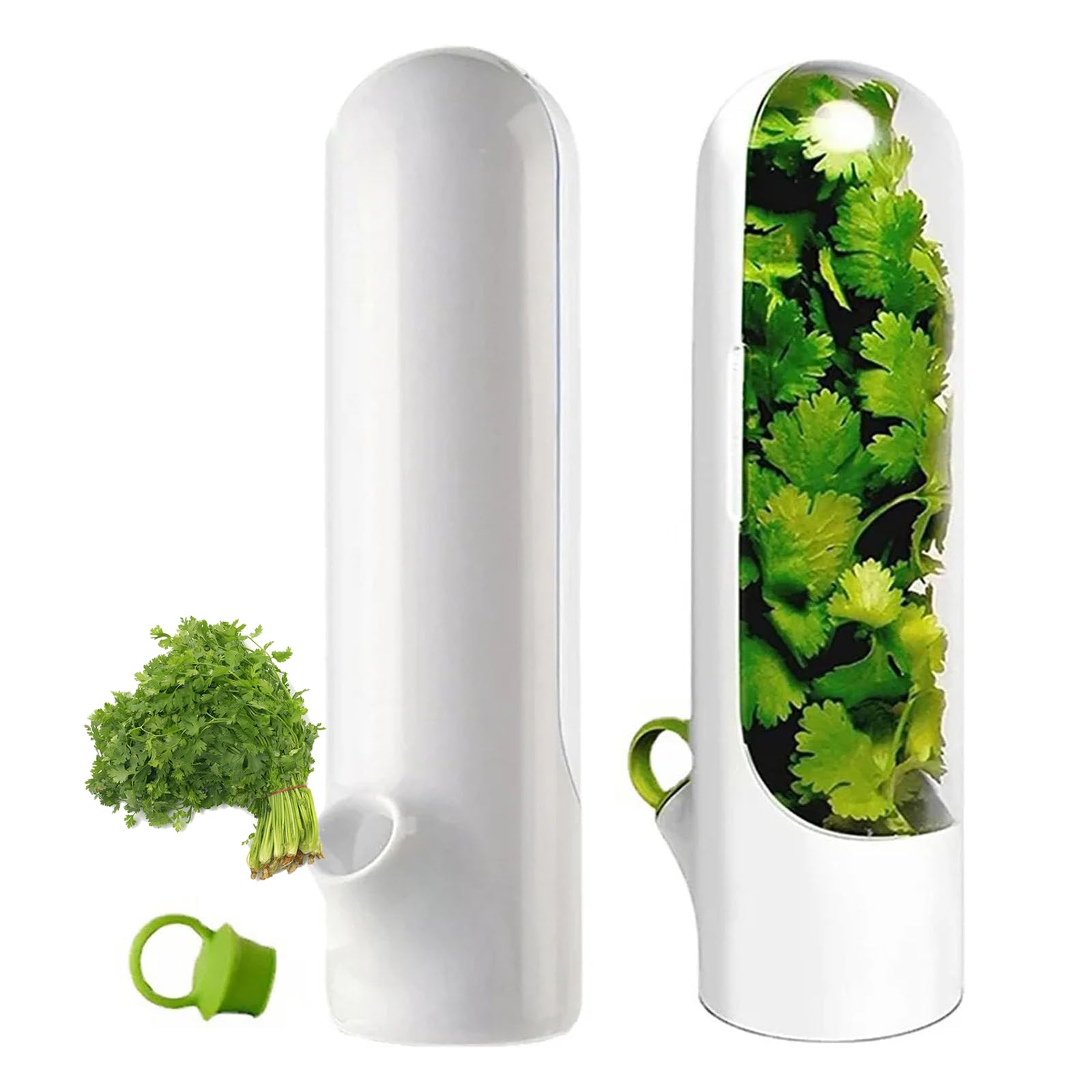 Fresh Herb Keeper, Waterproof Vegetable Preservation Bottle, with Removable Filler Cap, Easy to Install +Take, Reusable, for 2-3 Weeks, for Storage Cilantro, Mint, Parsley, Asparagus,A