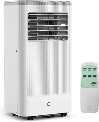 8,000 Btus Portable Air Conditioner, 3-in-1 Air Conditioners Unit for Rooms up to 350 Sq.Ft, Quiet Portable Ac Unit with Built-in Dehumidifier, 2 Fan Speeds, Window Kit, Personal AC Unit, White