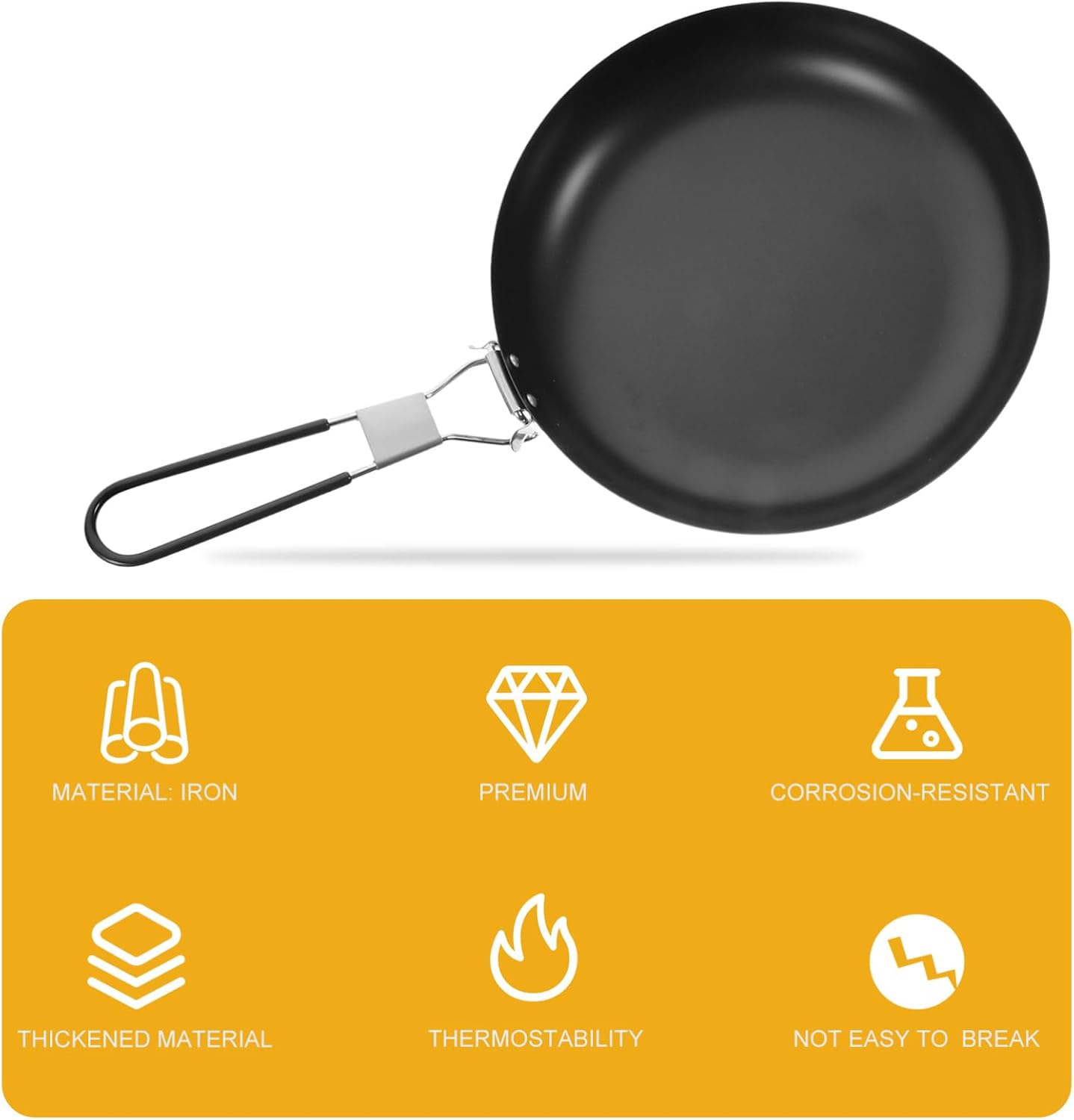 Portable Camping Cookware Non-Stick Frying Pan Outdoor Cooking Pot Lightweight Easy-Clean