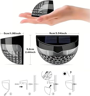 Greentech Solar Powered Wall and Fence LED Lighting 4 Pieces/GT-SL23 [Energy Class A+++]