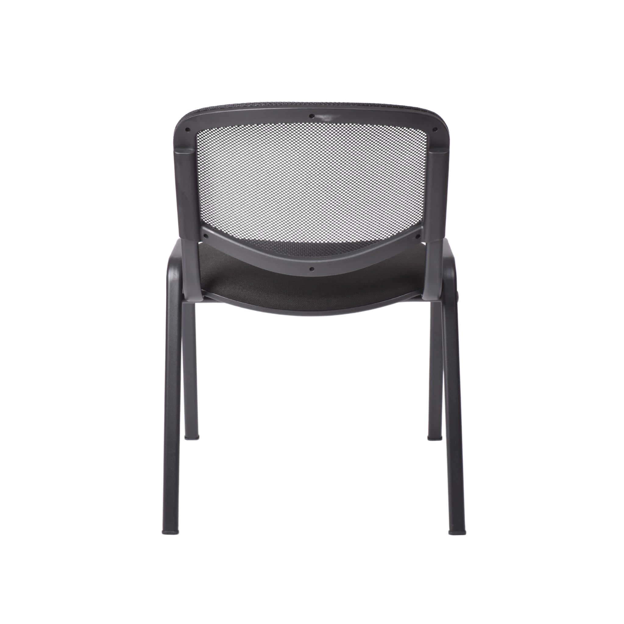 Topsit Chaise Visiteur, Chaise de conférence pour Salle d'attente, empilable, avec Assise rembourée et Dossier en résille Noire, Structure en Acier, pour Reception, Pause…