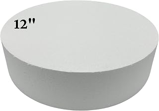 FromJennWithLove Styrofoam Cake Dummy - 12x6 Inch Styrofoam Circles & Cylinder for Bakers & Crafters, USA Made - Perfect for Designing Beautiful Cakes, Practice & Add Height Affordably