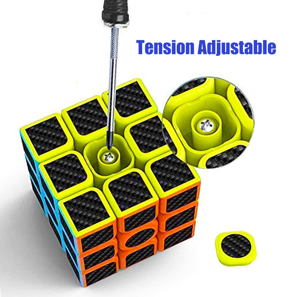 ROXENDA Speed Cube Set,[2 Pezzi] Cubo di Velocità 2X2 3X3 Speedcube Originale con Istruzioni (Carnon Fiber)