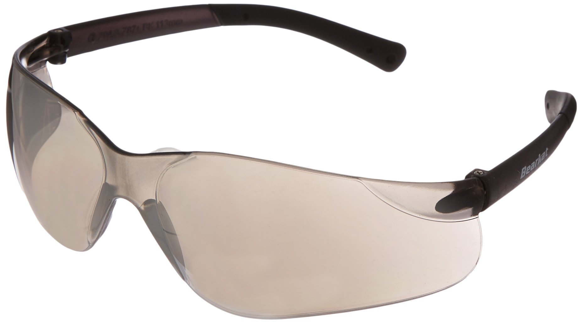 Glasses 135-BK117 BearKat Safety Glass with Smoke Temple, Silver Mirror Lens