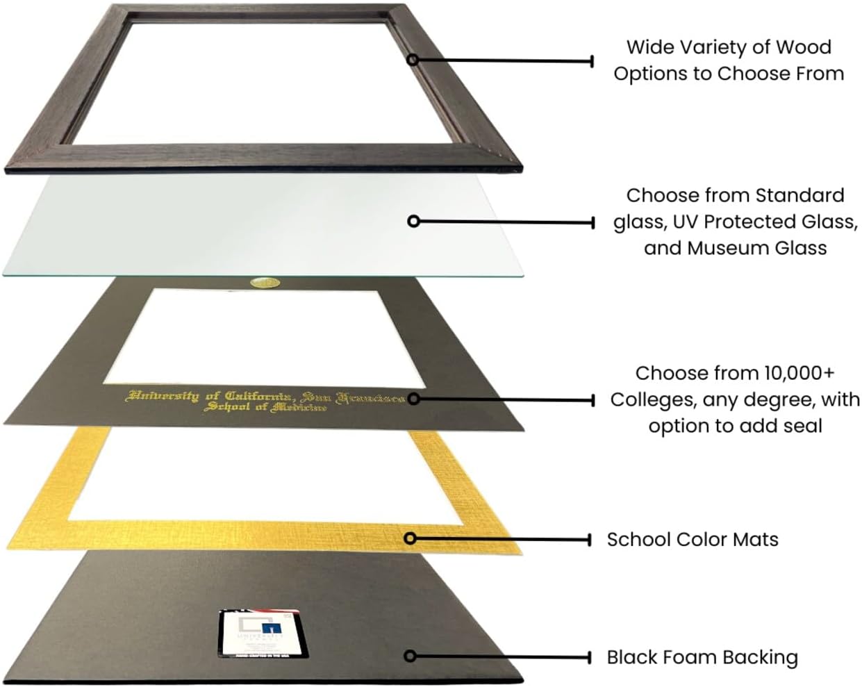 Campus Images Colorado State University Tassel Diploma Frame – Petite Mahogany Hardwood, Black and Gold Mat