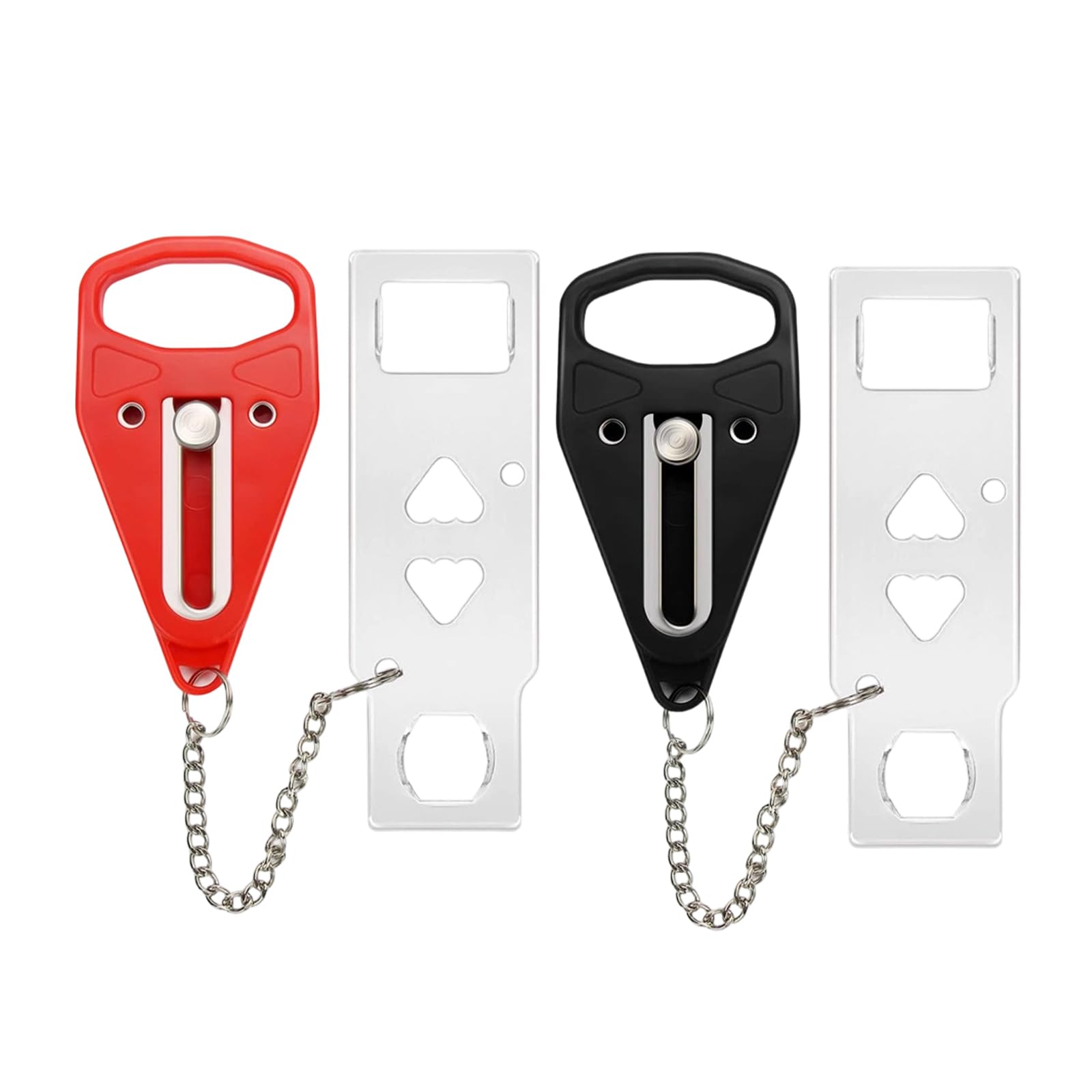 Portable Door Lock 2-Pack – Extra Lock for Home, Hotel & Apartment, Prevent Unauthorized Entry, Enhance Privacy & Safety While Traveling, Protect Family Security (1 Black 1 Red)