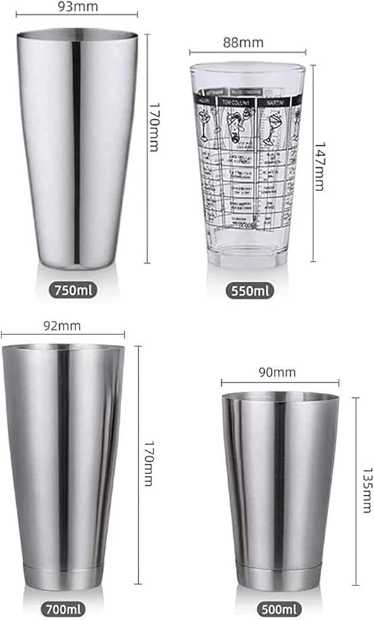 Set de Coctelera de Acero Inoxidable 17 Piezas con Soporte miniatura 3