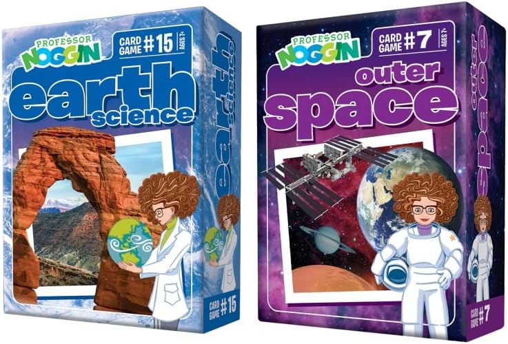 Professor Noggin's: Outer Space and Earth Science Classroom Set - an Educational Trivia Based Card Game for Kids - True or False, and Multiple Choice - Ages 7+ - Each Set Contains 30 Trivia Cards