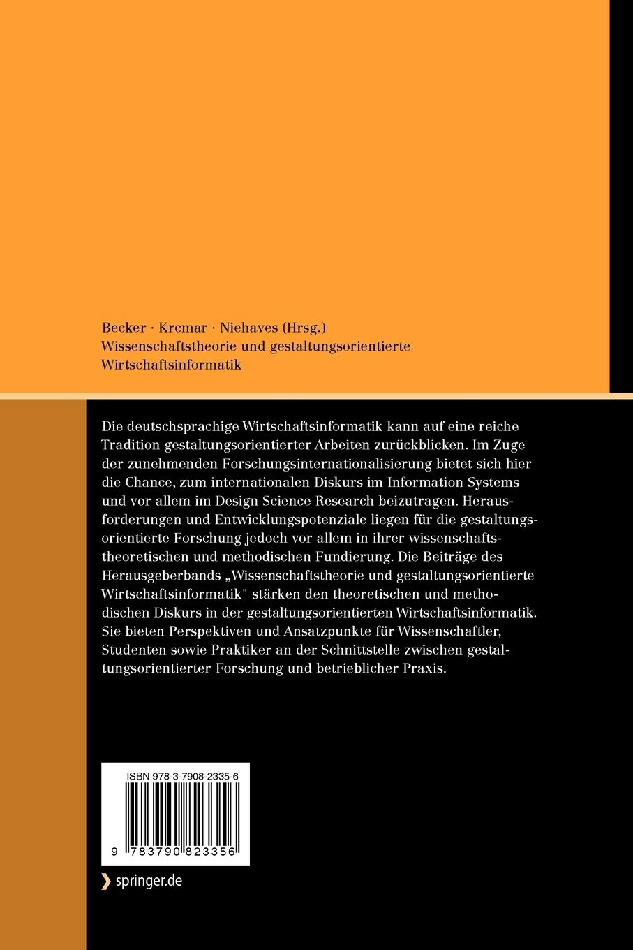 Wissenschaftstheorie und gestaltungsorientierte Wirtschaftsinformatik: Mit Beitr. in engl. Sprache