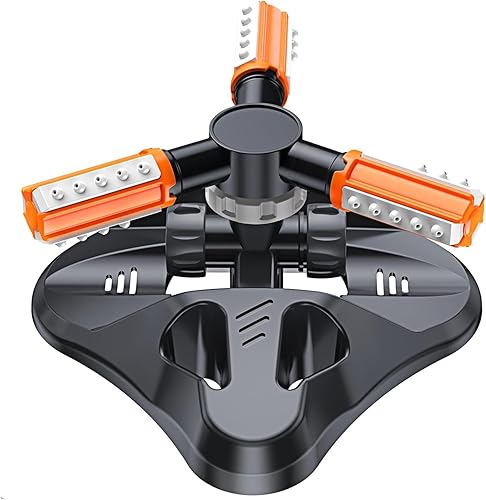Miniatura 7 de WOVUU Aspersor de césped, rociador de jardín mejorado con rotación automática de 360 grados, sistema de riego de agua de césped, rociador de