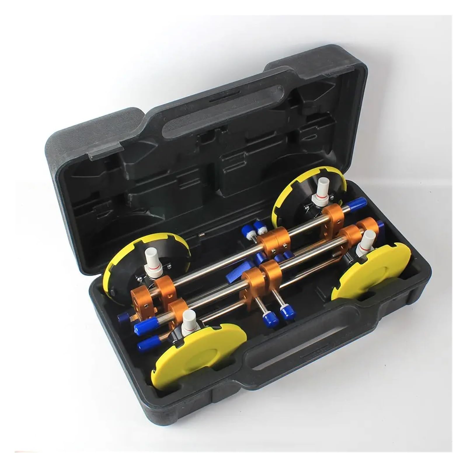 Suction Cups for Glass, 1 Set Stone Seam Setter with Plastic Case 6 Inch Vacuum Suction Cups for Stone Joining Rubber Seamless Leveling Suckers,Granite & Glass Lifting