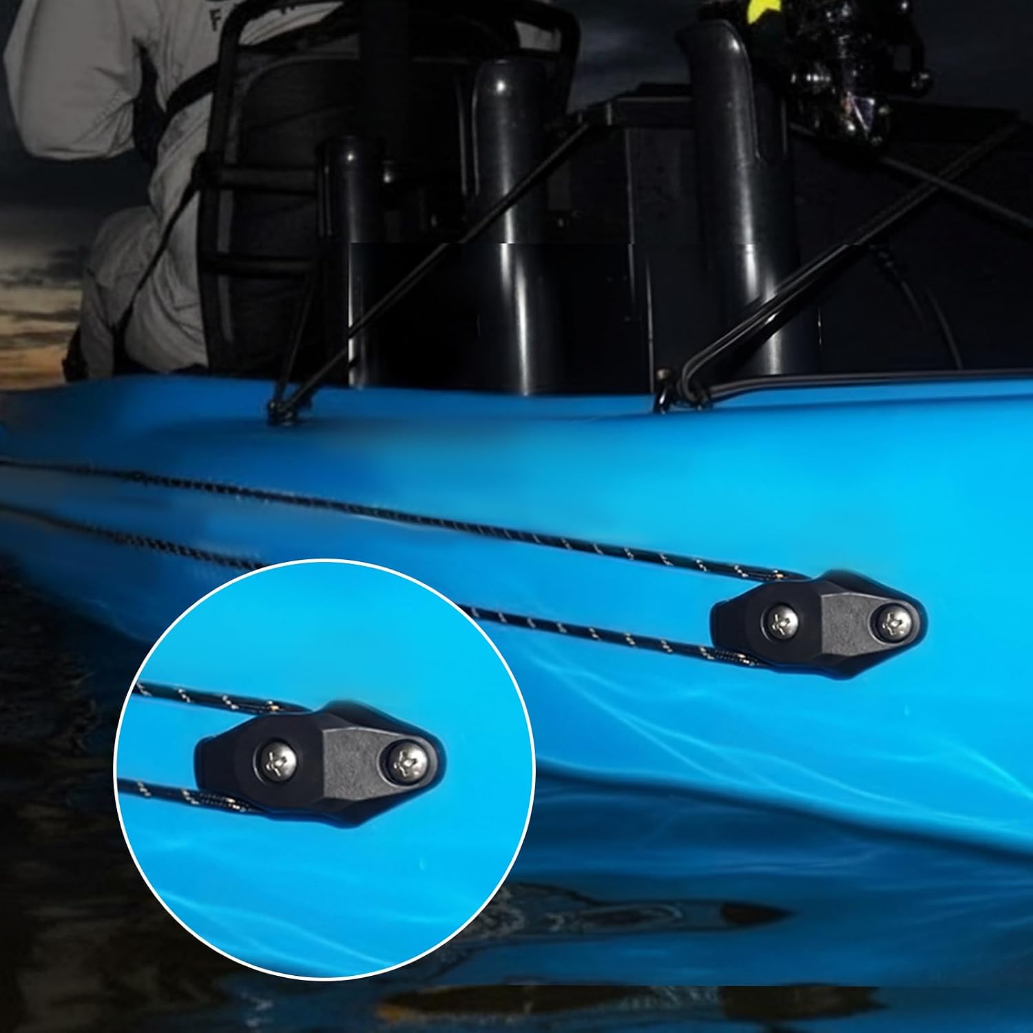 2 Pack Anchor Trolley Kit Low Profile Anchor Trolley System Pulley for Kayak Kayaks Accessories