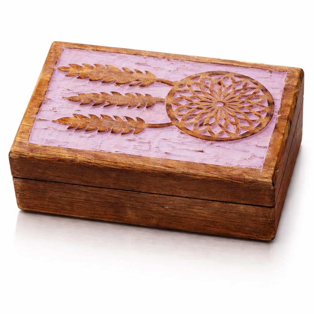 Boîte à bijoux en bois violet fait main, écrin montre artisanal
