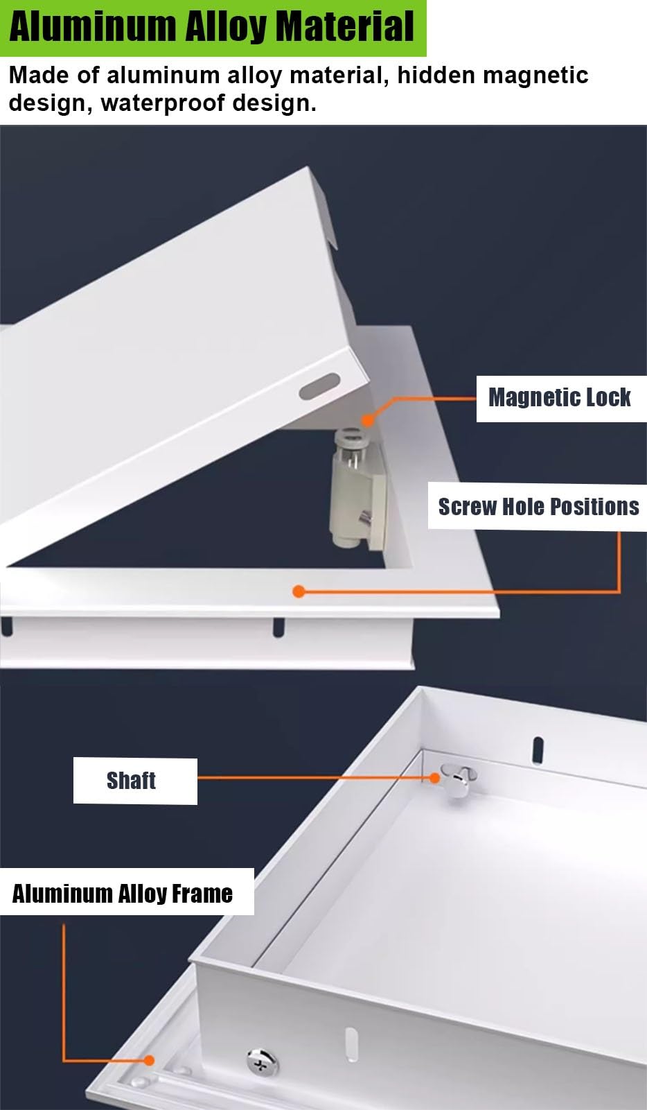 Genérico Panel de Acceso de aleación de Aluminio con Sistema de Apertura por presión, Puerta de Acceso al ático para Paredes y techos, Tapa para Orificios de plomería en la Pared para Insta