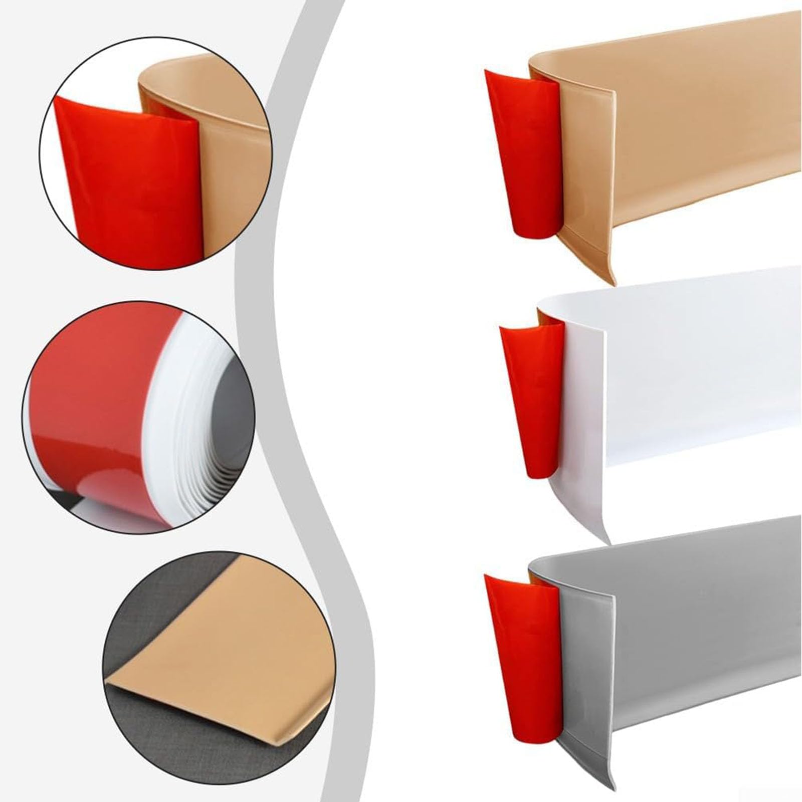 Profilo di Finitura Autoadesivo per Pareti, Striscia Decorativa Flessibile in PVC per Bordi di Pavimenti, Pareti, Armadi E Superfici Interne della Casa. White 8cm*1000cm