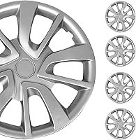 Vista 16 de OMAC - Juego de 4 tapas de cubo ABS gris plateado de 16 pulgadas, tapas para Rines 16, fundas de rueda premium de 16 pulgadas, juego de fundas