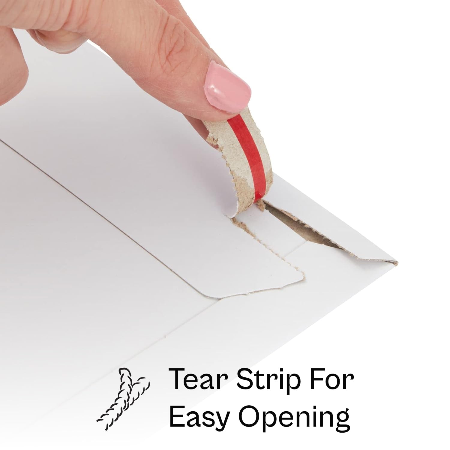 6x8 Inch Rigid Mailers - 100 Pack Kraft White Cardboard Shipping Envelopes, Self-Sealing