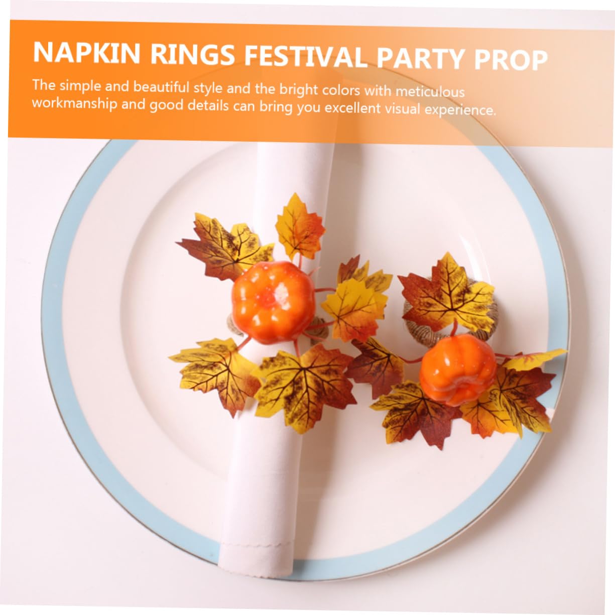 Cabilock 3 Set Bottoni Di Tovagliolo Di Zucca Decorazioni Thanksgiving Portatovagliolo Bling Portatovaglioli in Rattan Adornare Portatovaglioli Affidabili Arredamento Per Feste 6 Pezzi * 3