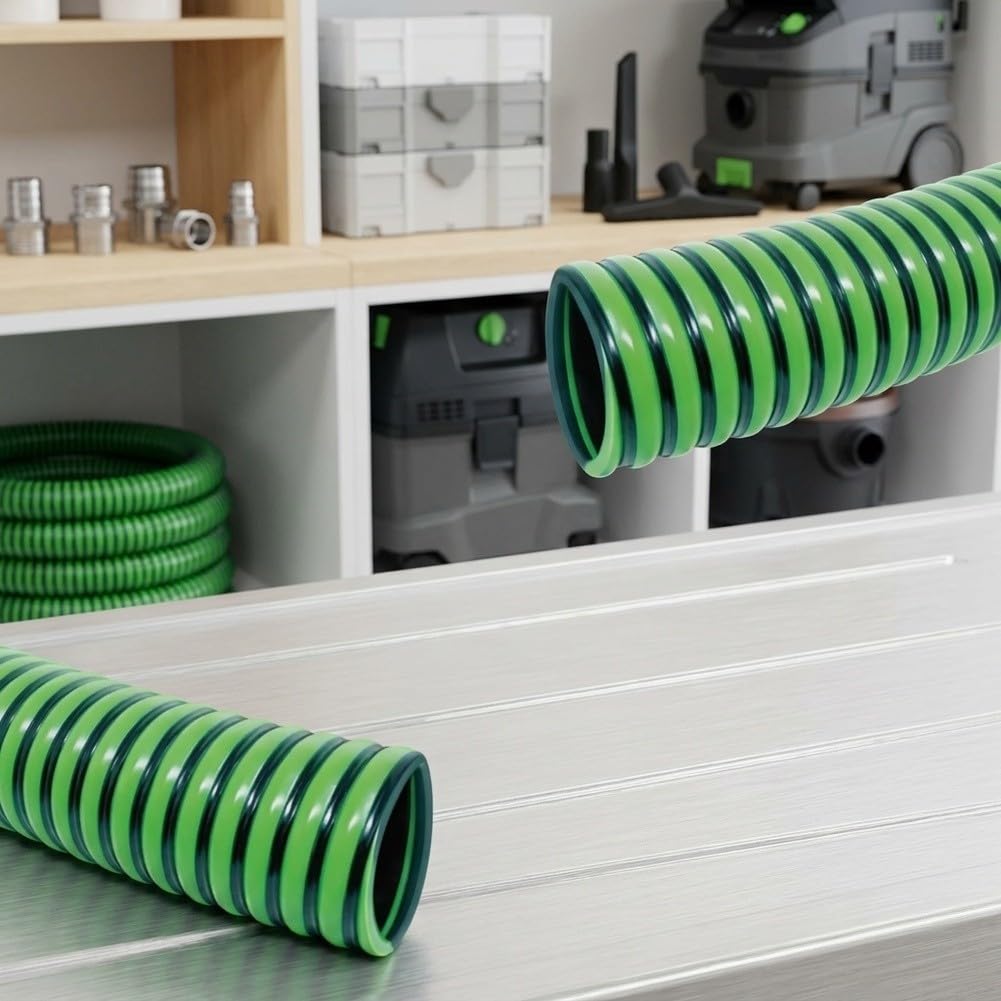 Tubo flessibile per aspirapolvere in ABS verde, 5 m, resistente (5 m)