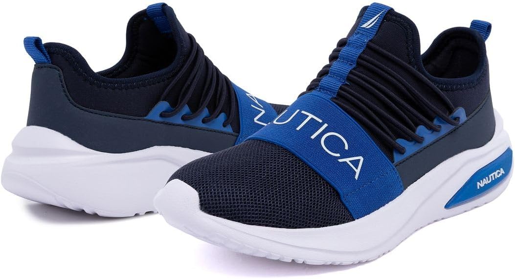 Nautica Kids Athletic Slip-On Sneakers - Comfortable Bungee Running Shoes for Boys and Girls - Stylish and Supportive Footwear for Active Kids (Big Kid/Little Kid/Toddler)