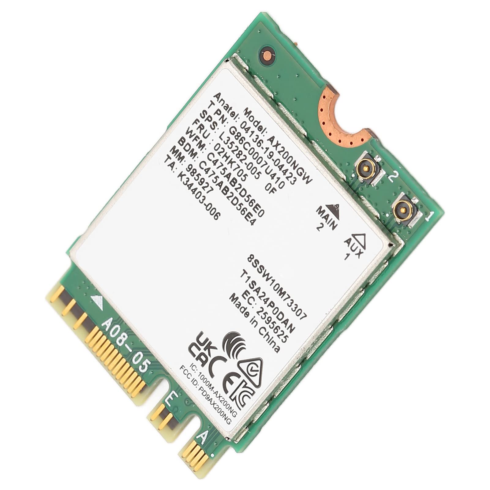 Scheda di Rete NGFF, 2.4G 5G Dual Band 574Mbps 2400Mbps Connessione BT5.1 Comoda Scheda di Rete Wireless Stabile, Trasmissione Stabile Durevole a Bassa Potenza per Windows 10 11 64Bit