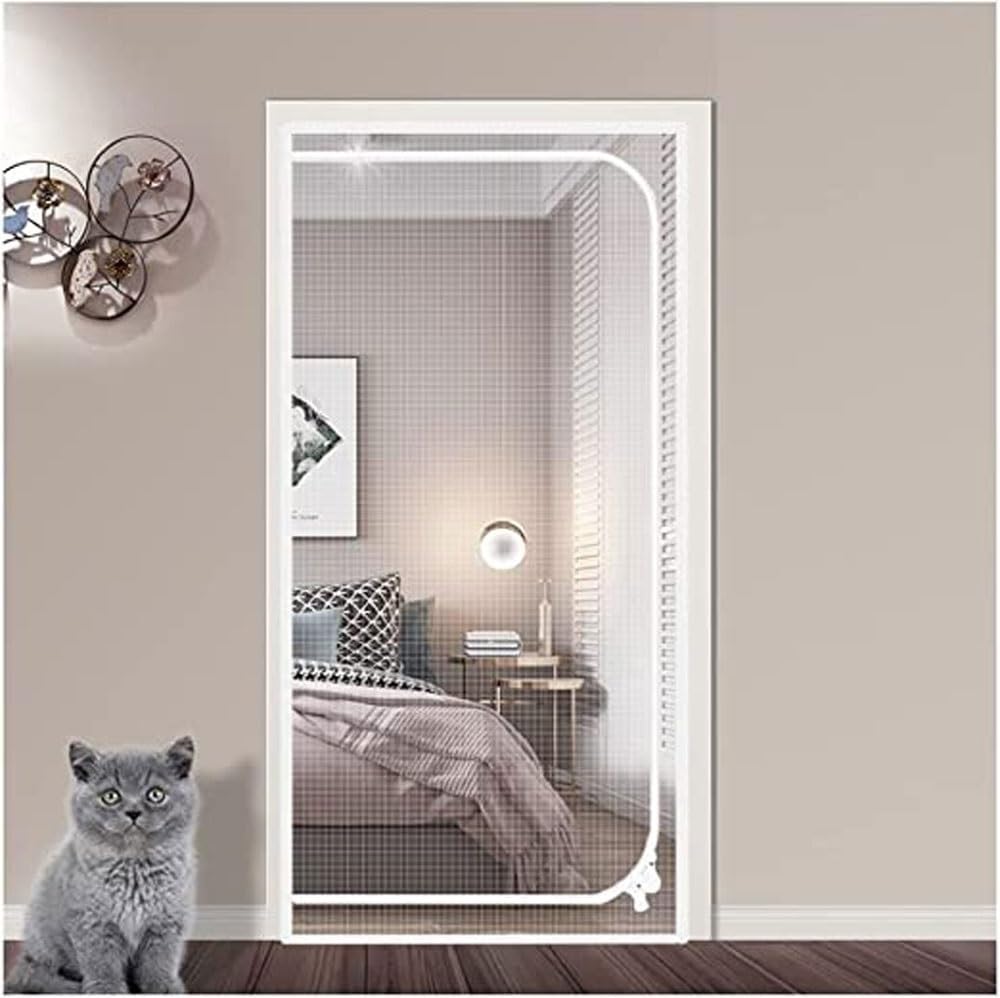 Adjuble Brama dla kotów 150 x 220 cm, łatwa do umieszczenia siatka dla zwierząt domowych, dwuwarstwowa konstrukcja, wytrzymała i odporna na koty – idealna do bezpiecznego domu