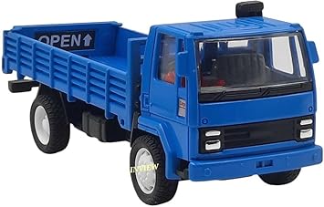 Shree JEE Toys Goods Carrier Truck with Tailgate OPENABLE Pull Back Action Toy (Blue, Pack of: 1)